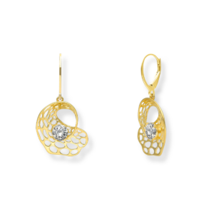 Kolczyki srebrne Swirl z cyrkonią