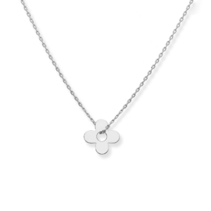 Naszyjnik srebrny koniczynka - Srebrny Rodowany