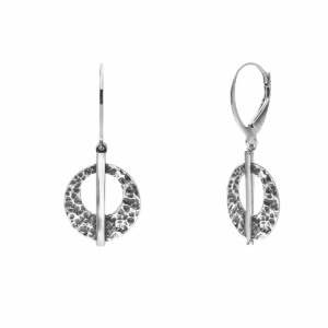 Kolczyki srebrne oksydowane blaszka koło