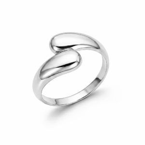 Pierścionek srebrny Krople Double