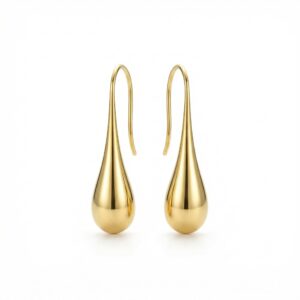 Kolczyki srebrne Krople Slim - Srebrny Pozłacany 24-karaty