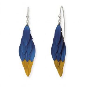 Kolczyki srebrne z tytanem Wisteria na haku - Srebrny Rodowany