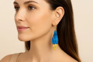 Kolczyki srebrne z tytanem Wisteria na haku