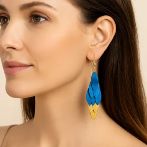 Kolczyki srebrne z tytanem Wisteria na haku