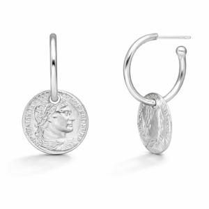 Kolczyki srebrne monety - Srebrny Rodowany