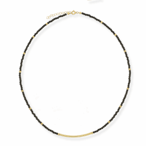 Naszyjnik srebrny z kamieniami i rurką