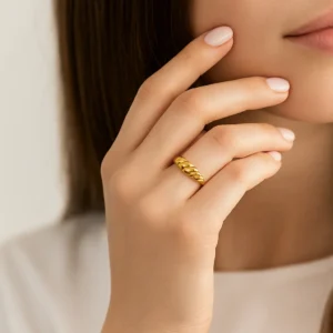 Pierścionek srebrny Chałka slim