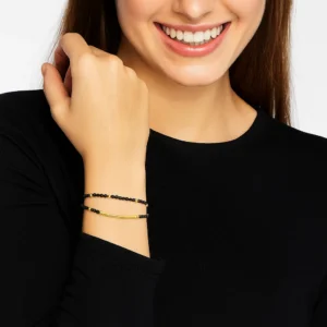 Bransoletka srebrna z kamieniami i rurką