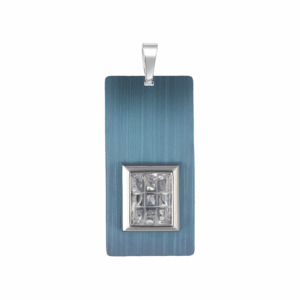 Wisiorek srebrny z tytanem jeans z kamieniami