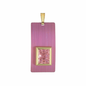 Wisiorek srebrny z tytanem różowym z kamieniami