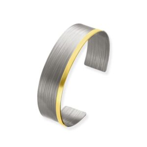 Bransoletka srebrna z tytanem szarym Stripes