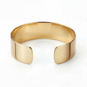 Bransoletka srebrna sztywna Wide - Srebrny Pozłacany 24-karaty