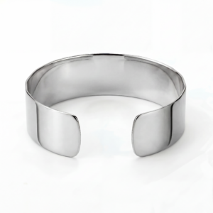 Bransoletka srebrna sztywna Wide - Srebrny Rodowany