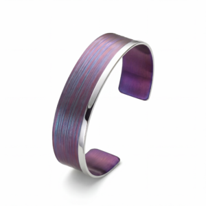 Bransoletka srebrna z tytanem Stripes