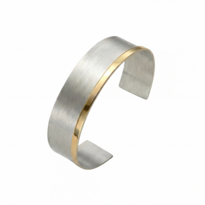 Bransoletka srebrna z tytanem szarym Stripes