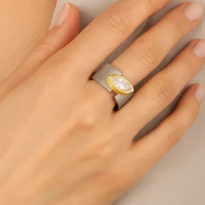 Pierścionek srebrny z tytanem szary Ring