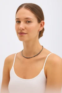 Naszyjnik srebrny z hematytem