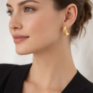 Kolczyki srebrne Chałka bulge