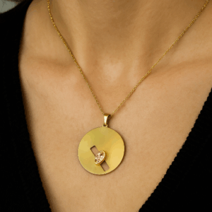 Wisiorek srebrny z tytanem złoty Ring