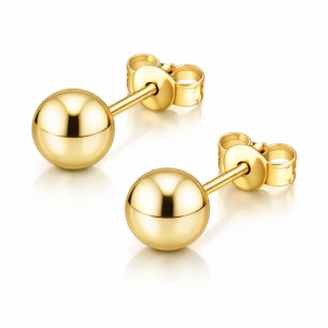 Kolczyki srebrne Kulki midi - Srebrny Pozłacany 24-karaty