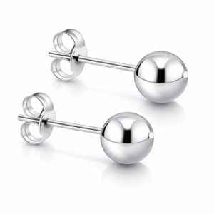 Kolczyki srebrne Kulki midi - Srebrny Rodowany