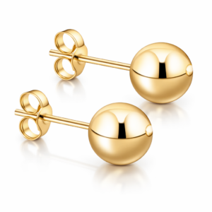 Kolczyki srebrne Kulki - Srebrny Pozłacany 24-karaty