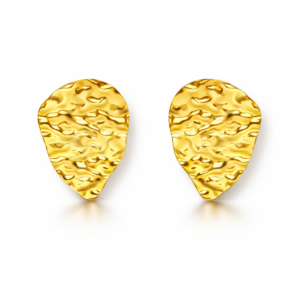 Kolczyki srebrne Wavy tear - Srebrny Pozłacany 24-karaty