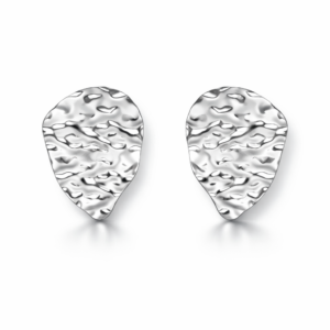 Kolczyki srebrne Wavy tear - Srebrny Rodowany