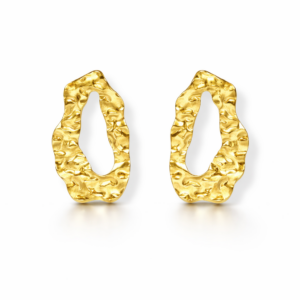 Kolczyki srebrne Wavy owal - Srebrny Pozłacany 24-karaty