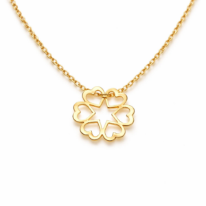 Naszyjnik srebrny Kwiatek - Srebrny Pozłacany 24-karaty