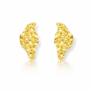 Kolczyki srebrne Wavy Lava - Srebrny Pozłacany 24-karaty