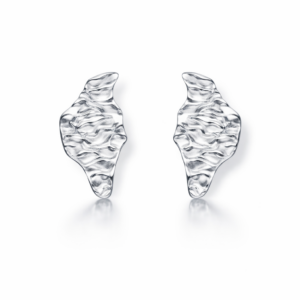 Kolczyki srebrne Wavy Lava - Srebrny Rodowany