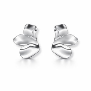 Kolczyki srebrne Kwiat Half - Srebrny Rodowany