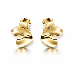 Kolczyki srebrne Kwiat Half - Srebrny Pozłacany 24-karaty