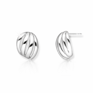 Kolczyki srebrne Stripe - Srebrny Rodowany