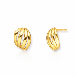 Kolczyki srebrne Stripe - Srebrny Pozłacany 24-karaty