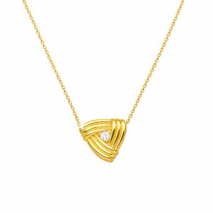 Naszyjnik srebrny Node z cyrkonią - Srebrny Pozłacany 24-karaty