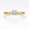 Gold solitaire diamond engagement ring