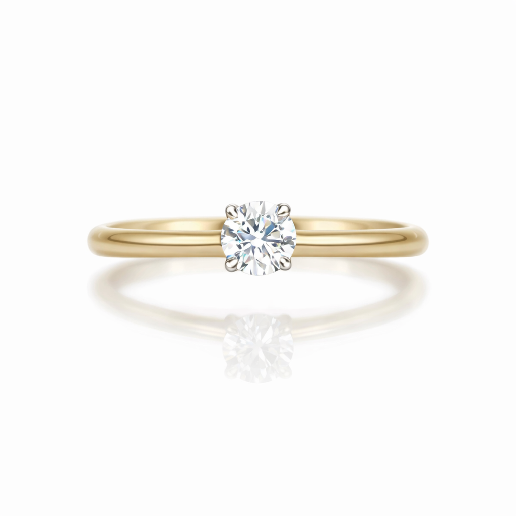 Gold solitaire diamond ring