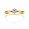 Sparkling gold engagement ring close-up