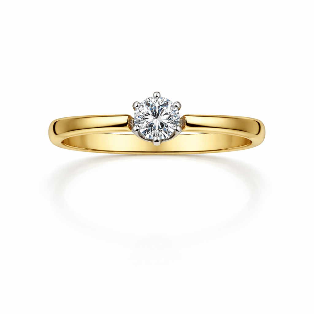 Sparkling gold engagement ring close-up