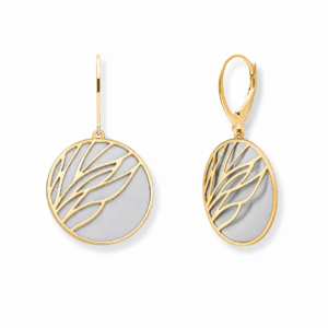 Kolczyki srebrne z tytanem golden ear - Srebrny Pozłacany 24-karaty